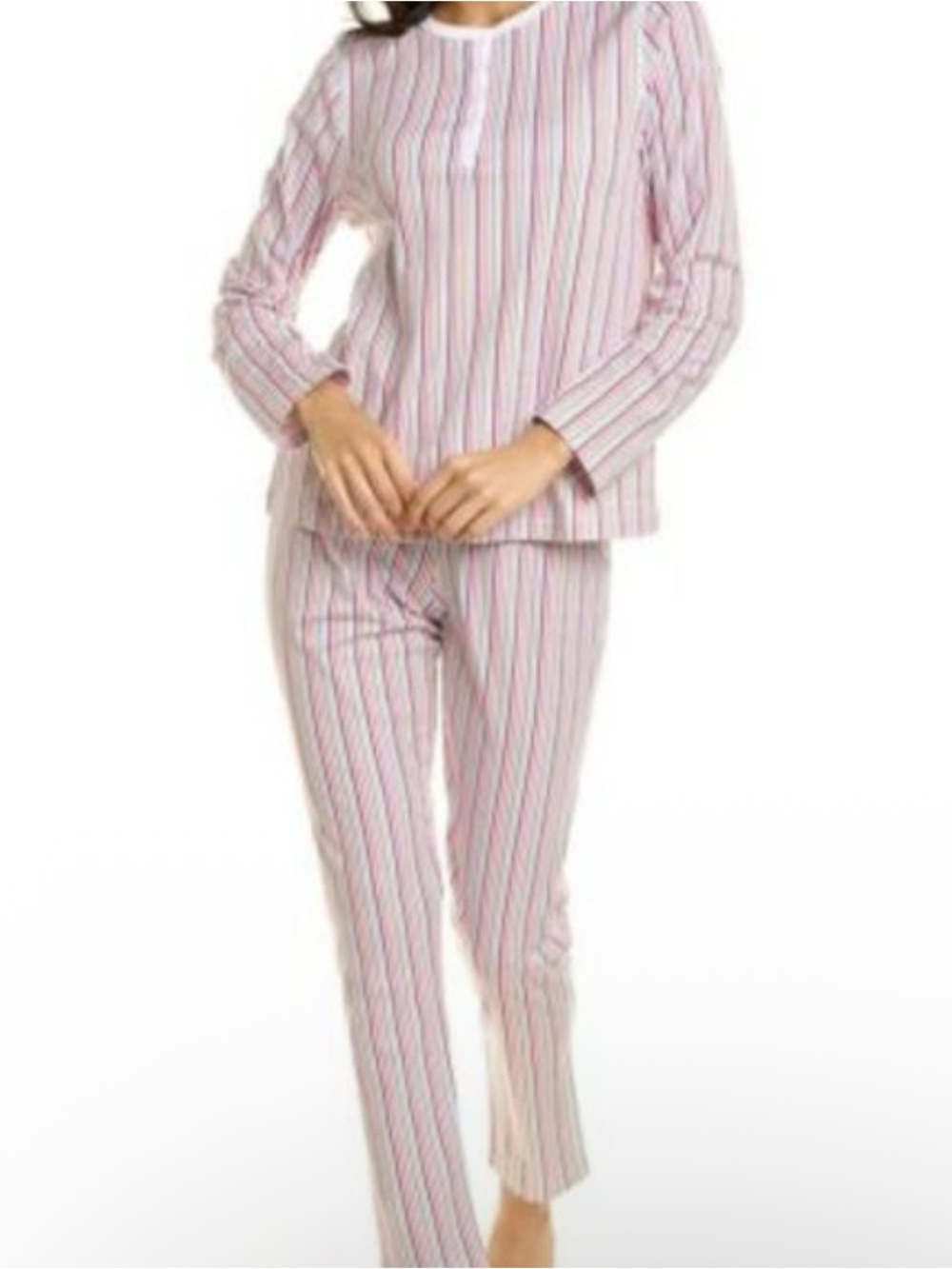 Women’s Roller Rabbit Striped Pink and White Pajama Set Size S